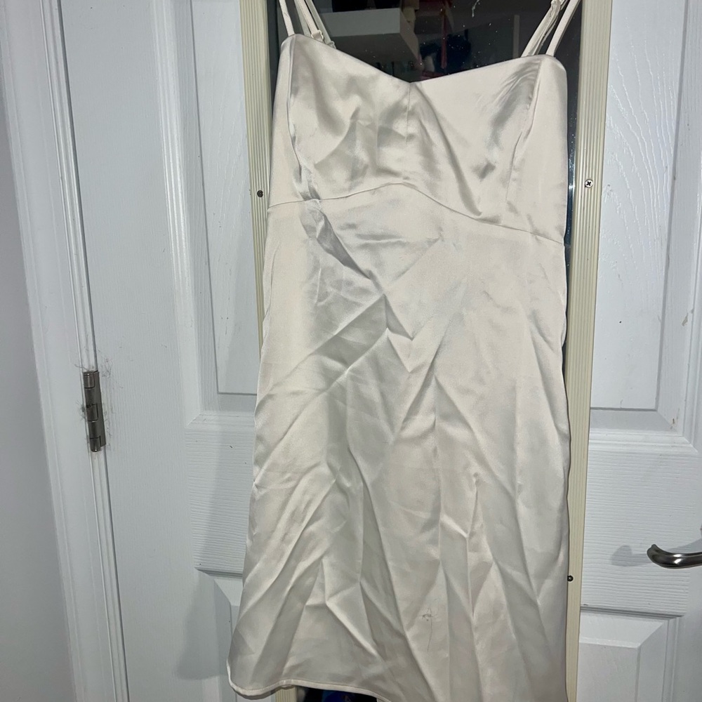 Urban Outfitters Bella Bow-Back Satin Mini Dress
